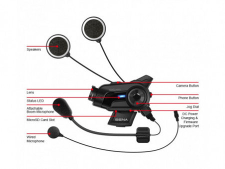 10C Pro &#8211; motocyklový bluetooth interkom s kamerou s FM rádiom